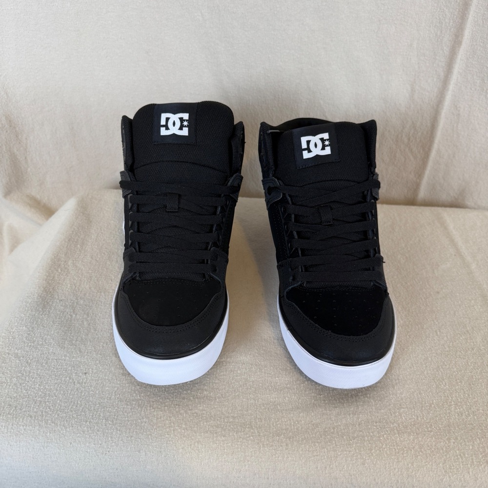 DC Shoes Mens Pure High Top WC Black White Skate Sneakers ADYS400043-BLW